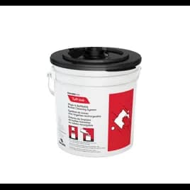 Cascades PRO Tuff-Job® Wiping System Plastic White Red Bucket Lid 4/Case
