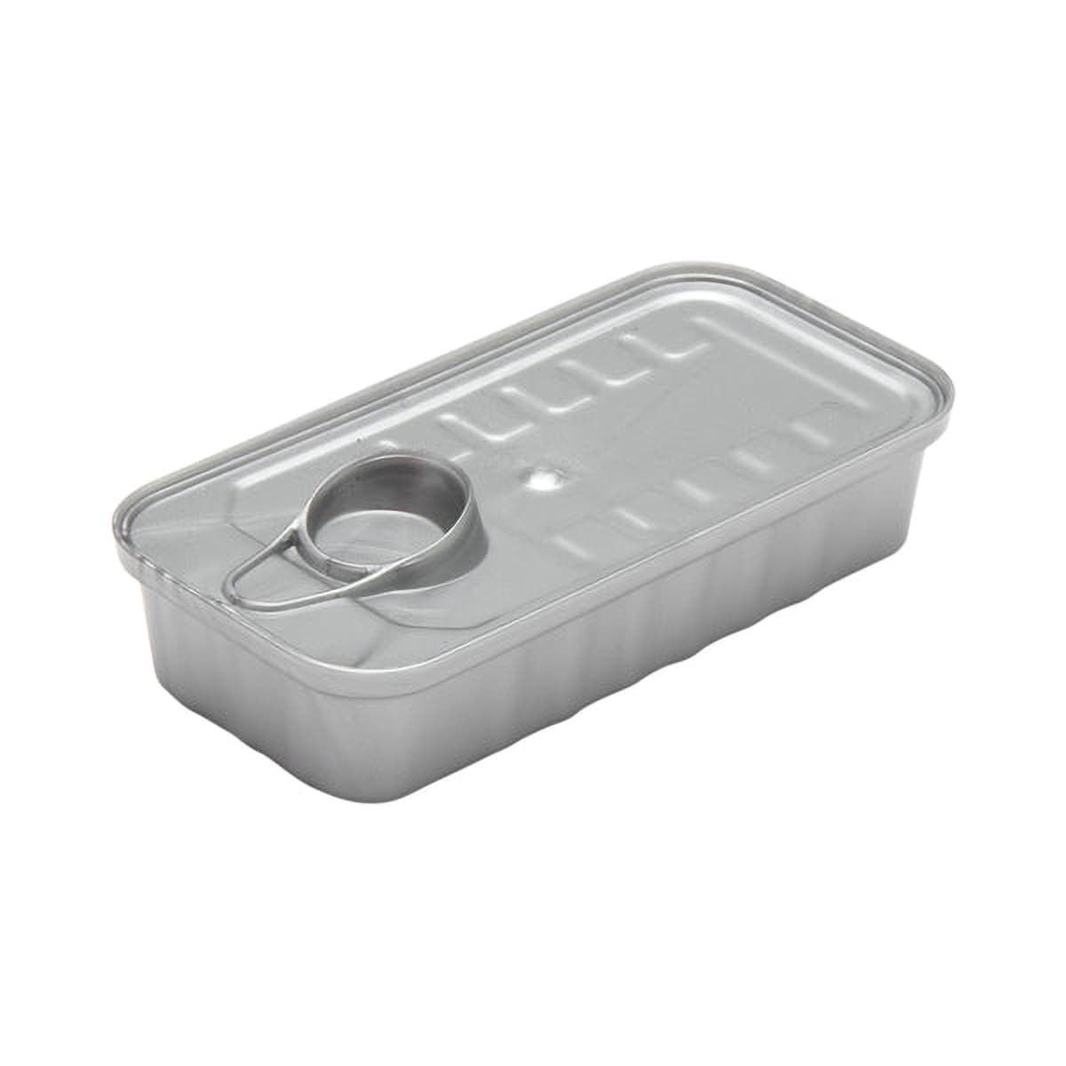 Tin Can Food Container Base & Lid Combo 2 OZ Plastic Silver Rectangle 100/Case