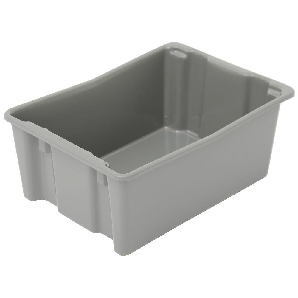 Stack-n-Nest® Orbis Food Storage Box 26X18.5X10.5 IN Gray PE Solid Lug Stackable 1/Each