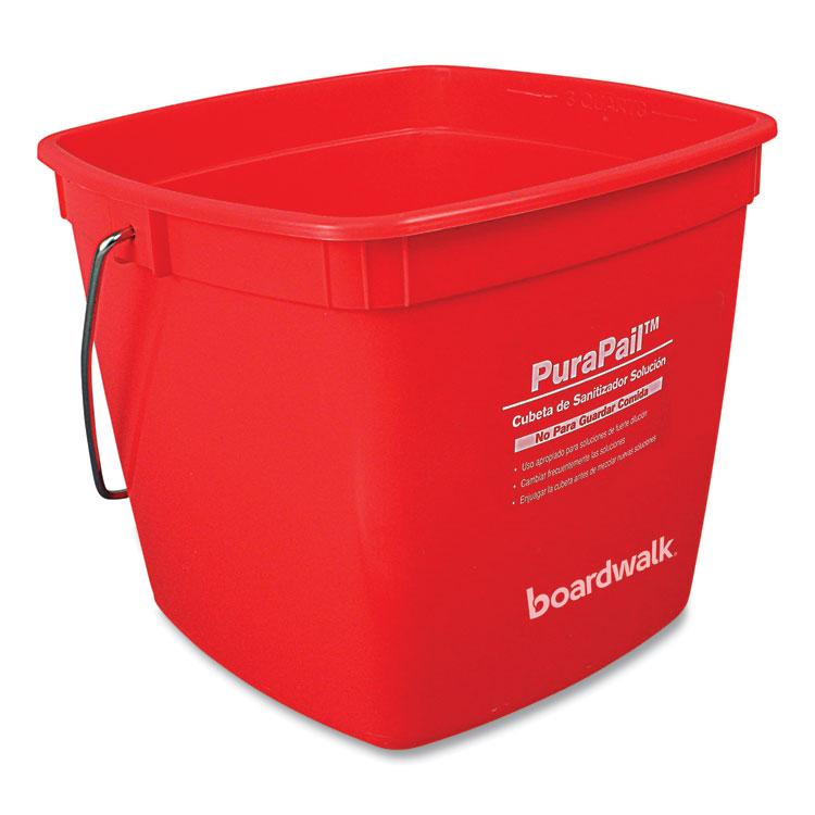 Boardwalk® PuraPail Pail 6 QT PP Red White 1/Each