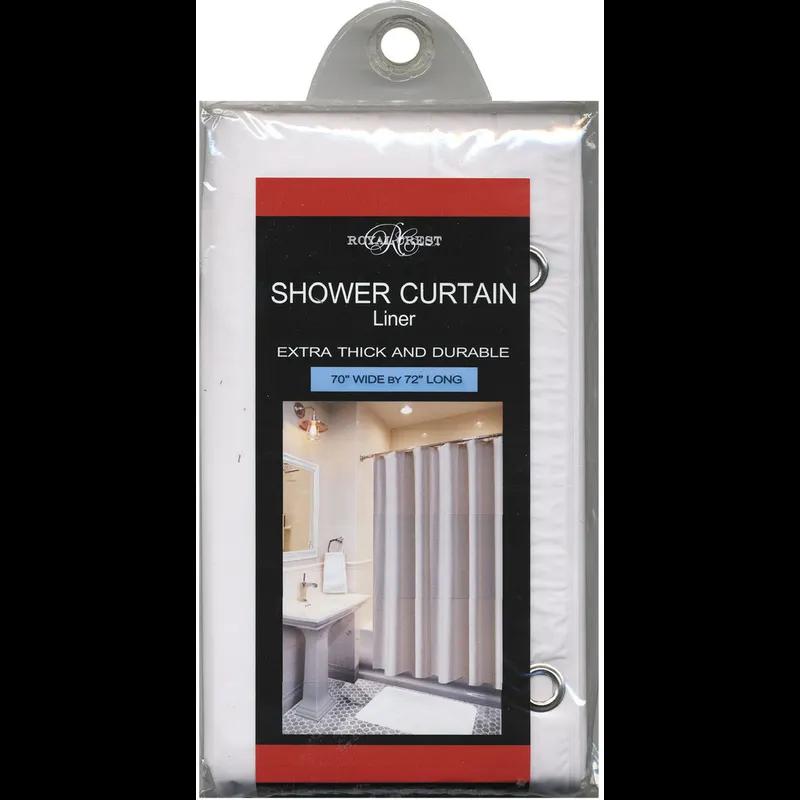 Royal Crest Shower Curtain White Plastic With Grommets 1/Each