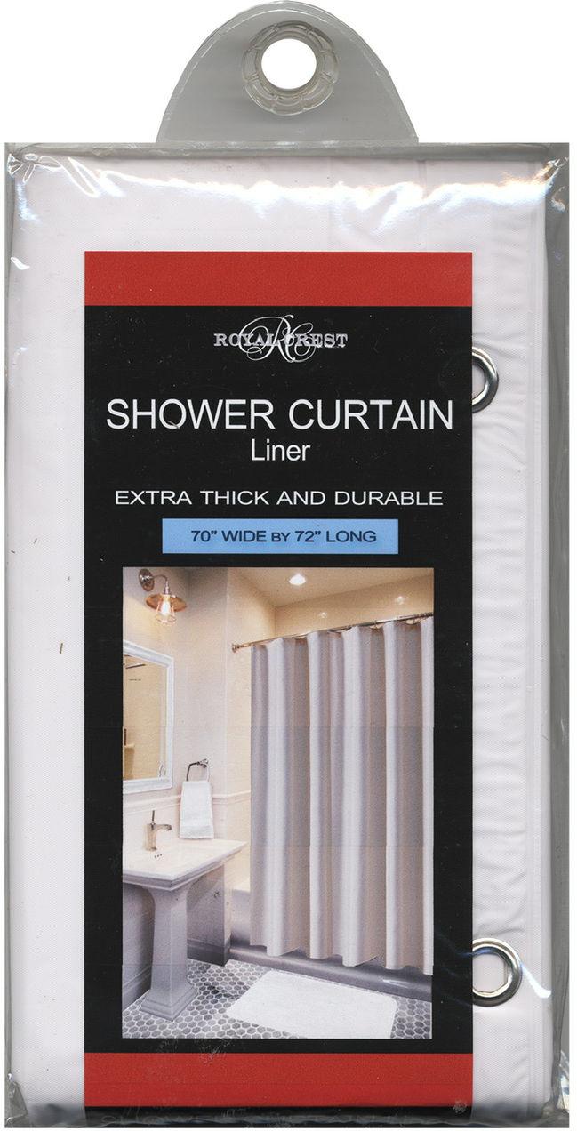 Royal Crest Shower Curtain White Plastic With Grommets 1/Each
