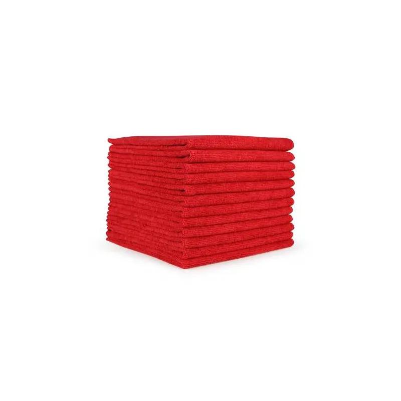 HOSPECO® Smart Choice Cleaning Cloth 16X16 IN Microfiber Red Square 300 GSM 1/Dozen