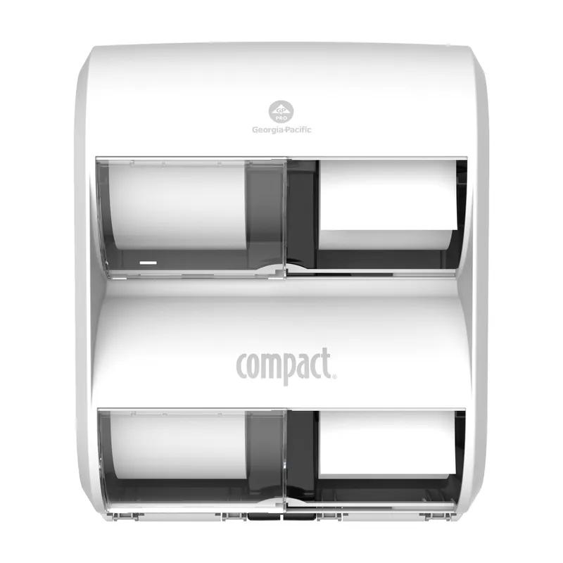 Compact Quad® Toilet Paper Dispenser 7.190X12.000X14.535 IN Plastic White 4-Roll Compact High Capacity Coreless 1/Each