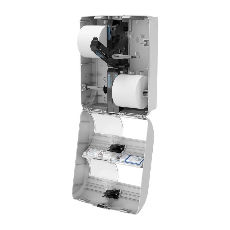 Compact Quad® Toilet Paper Dispenser 7.190X12.000X14.535 IN Plastic White 4-Roll Compact High Capacity Coreless 1/Each