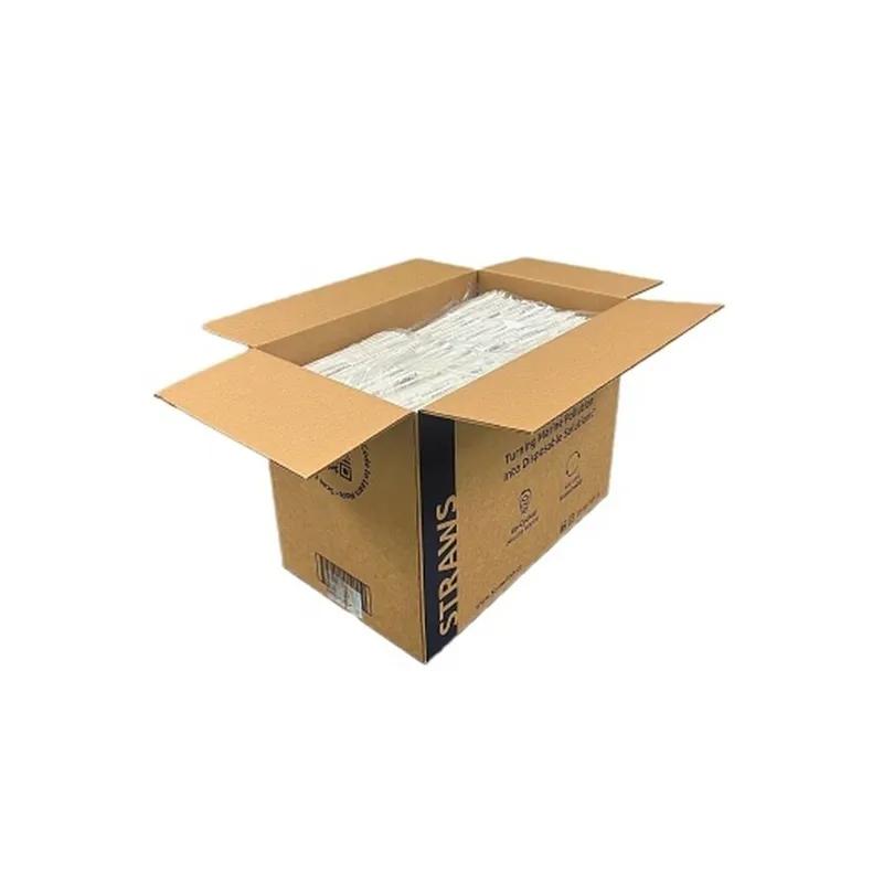 Giant Straw 10.25 IN Black Wrapped 5000/Case