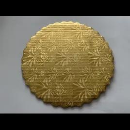 Cake Board 8 IN Paperboard Gold Round Scalloped 200/Case