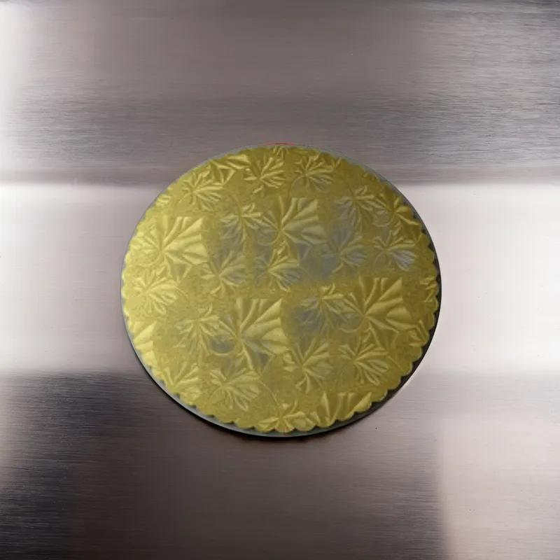 Cake Board 10 IN Paperboard Gold Round Scalloped 200/Case