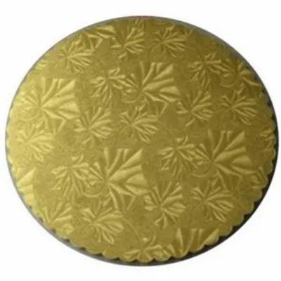 Cake Circle 12 IN Paperboard Gold Scalloped 100/Case