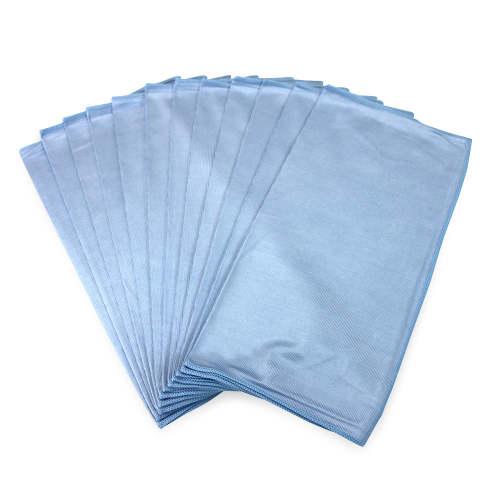HOSPECO® Smart Choice Cleaning Cloth 16X16 IN Microfiber Blue Square Shiny Glass 12/Pack