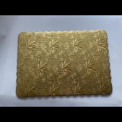 Cake Board 1/8 Size Paperboard Gold Rectangle Scalloped Embossed 200/Case