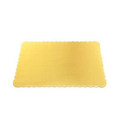 Cake Board 1/4 Size Paperboard Gold Rectangle Scalloped Embossed 100/Case