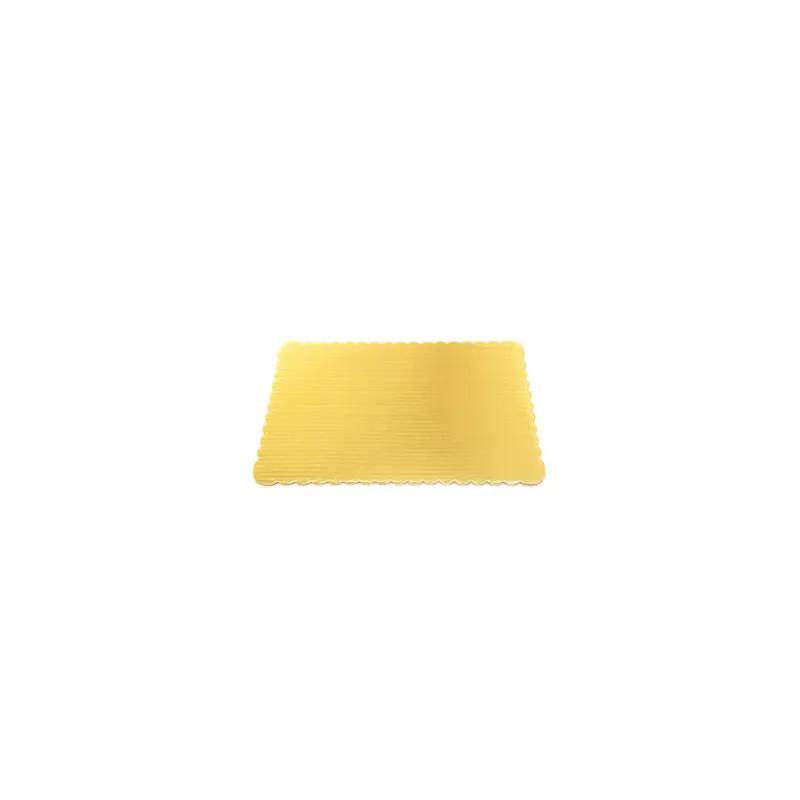 Cake Board 1/4 Size Paperboard Gold Rectangle Scalloped Embossed 100/Case
