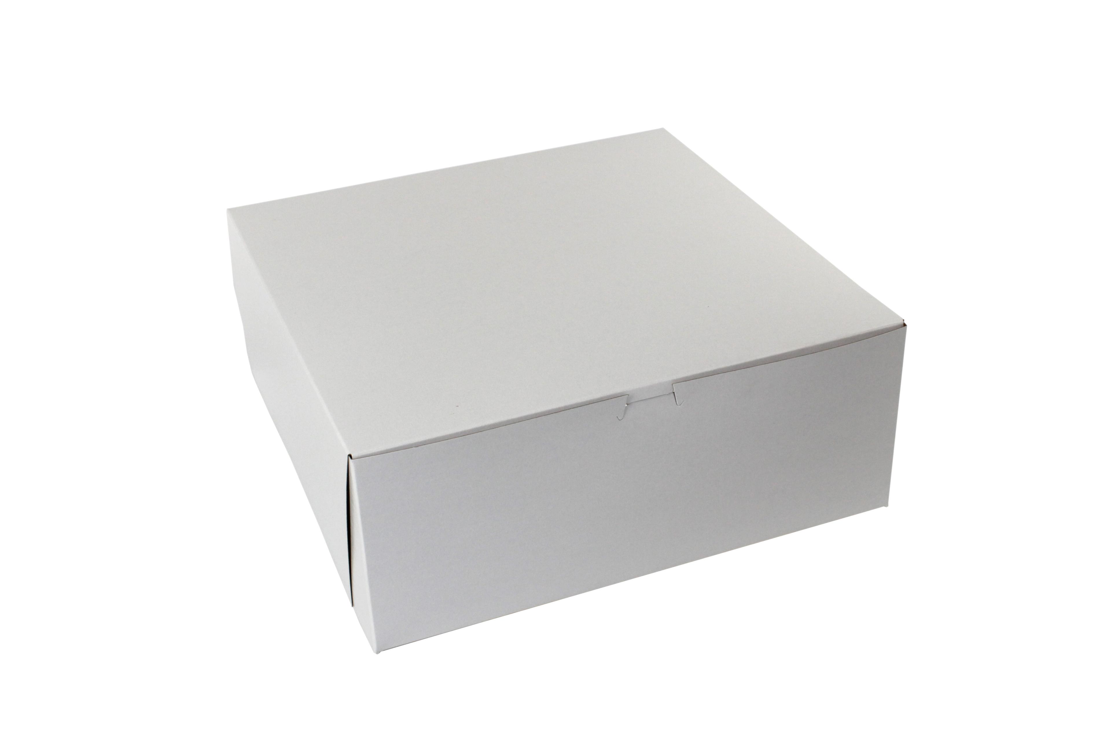 Bakery Box 14X14X6 IN Paperboard White Corner Lock 1-Piece 50/Bundle