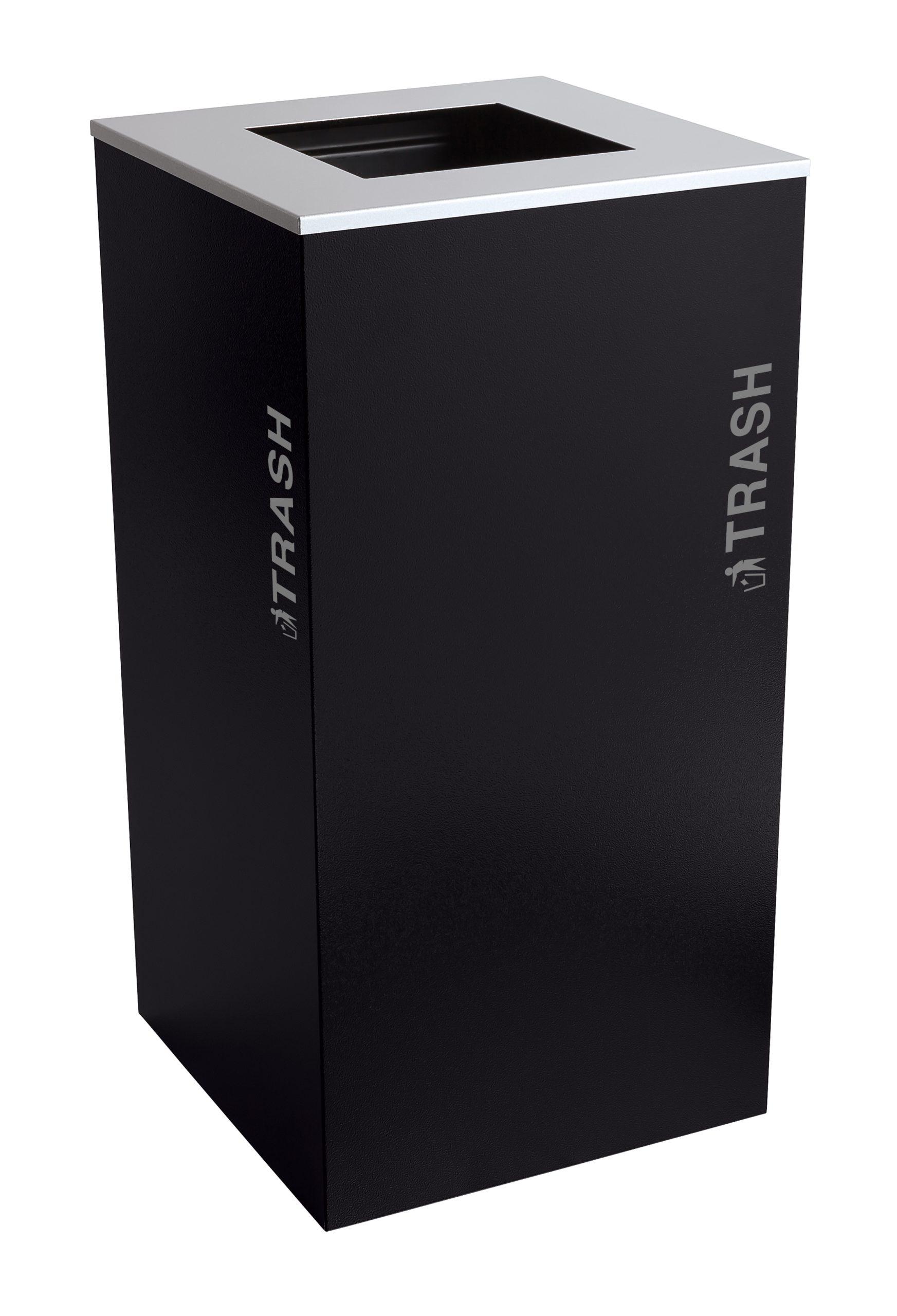 Black Tie Kaleidoscope Trash Can 18.25X18.25X35.5 IN 36 GAL Pebble Black Gloss 1/Each