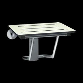 Shower Seat 20 IN White Rectangle Plastic Folding Compact 1/Each