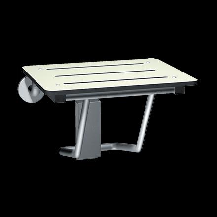 Shower Seat 20 IN White Rectangle Plastic Folding Compact 1/Each