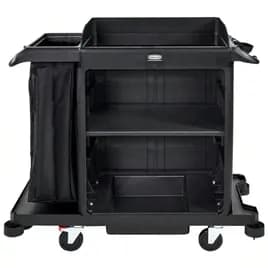 Housekeeping Cart 53.12X23.00X19.12 IN Black Plastic Compact 1/Each