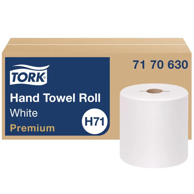 Tork Roll Paper Towel H71 7.5IN X600FT 1PLY White Hard Roll Embossed Premium Refill 1.925IN Core Diameter 6 Rolls/Case