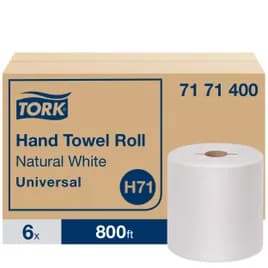 Tork Roll Paper Towel H71 7.5IN X800FT White Standard Roll Embossed Refill 7.8IN Roll 1.925IN Core Diameter 6 Rolls/Case