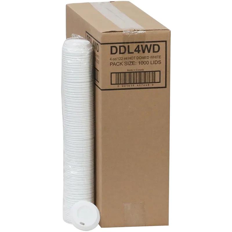 Lid Dome 2.5625X0.6875 IN HIPS White For 4 OZ Hot Cup Sip Through 1000/Case