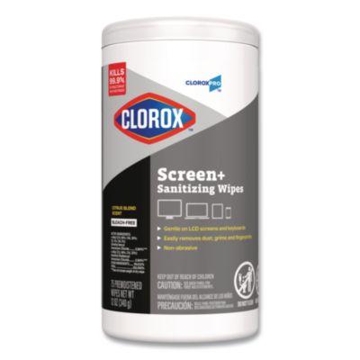 Clorox® Screen Plus Sanitizer Textile Wipe 75 Count/Pack 6 Packs/Case