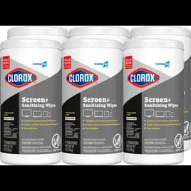 Clorox® Screen Plus Disinfectant & Sanitizer Textile Wipe 75 Count/Pack 6 Packs/Case