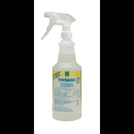 TriBase® Clean on the Go Tribase 17 Spray Bottle & Trigger Sprayer 32 FLOZ Plastic Clear White 12/Case