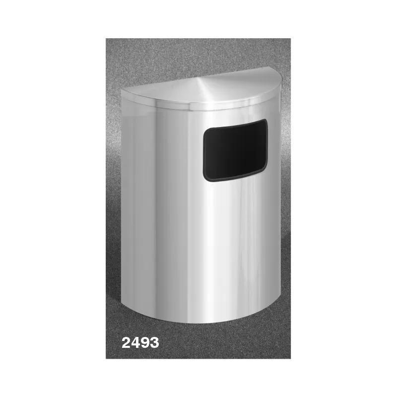 Trash Can 24 IN Round Aluminum With Hinged Lid 1/Each