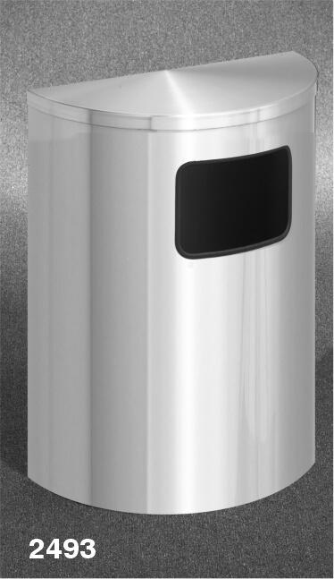 Trash Can 24 IN Round Aluminum With Hinged Lid 1/Each
