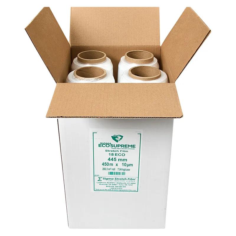 Hand Stretch Film 17.5IN X1476FT Clear Plastic 39GA Prestretch 4/Case