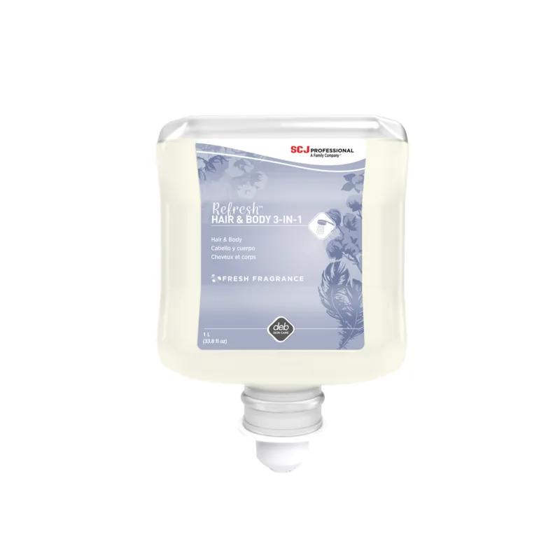 Refresh 3-in-1 Shampoo Conditioner & Body Wash Liquid 1 L Luxury 6/Case