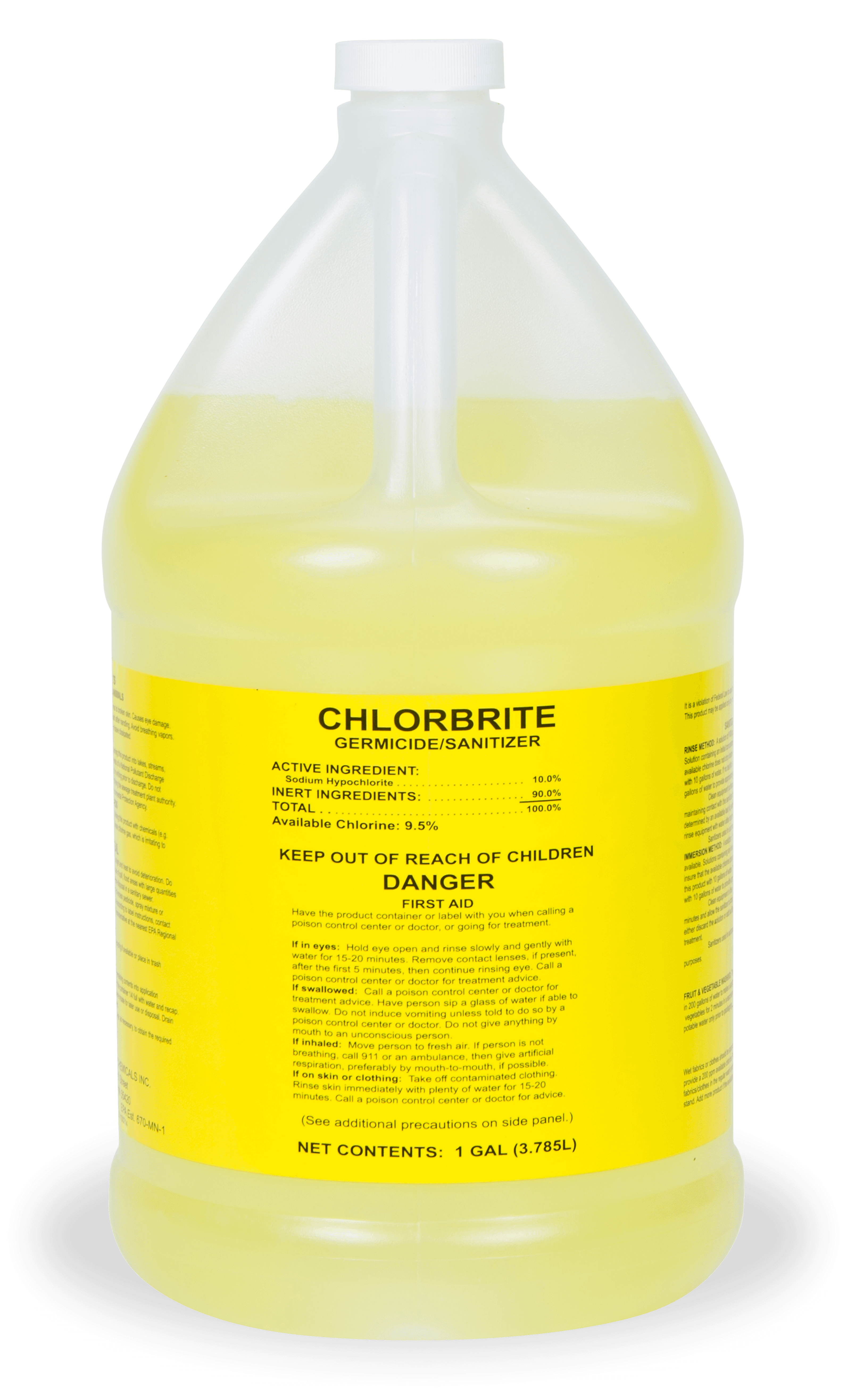 Chlorbrite Laundry Destainer 1 GAL Chlorine Bleach 4/Case