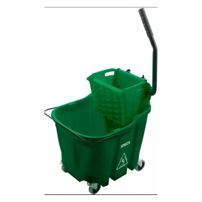 OmniFit™ Mop Bucket & Wringer 21.00X18.00X36.00 IN 35 QT PP Green Side Press Combo 1/Each