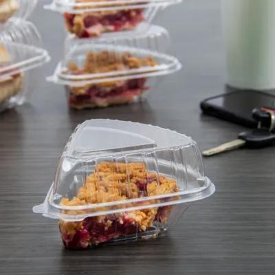 Dart® ClearSeal® Pie Slice Hinged Container With Dome Lid 6.7 OZ 5.6X6.1X3 IN OPS Clear 125 Count/Pack 2 Packs/Case