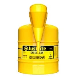 Type 1 Safety Can 5 GAL Yellow Steel Polypropylene (PP) For Flammables With Funnel 1/Each
