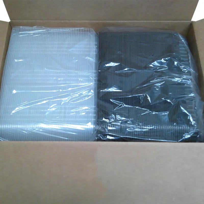 MicroRaves® Full Slab Rib Take-Out Container 48 OZ 16.38X6.76X2.45 IN PP Black Clear Vented Microwave Safe 100/Case