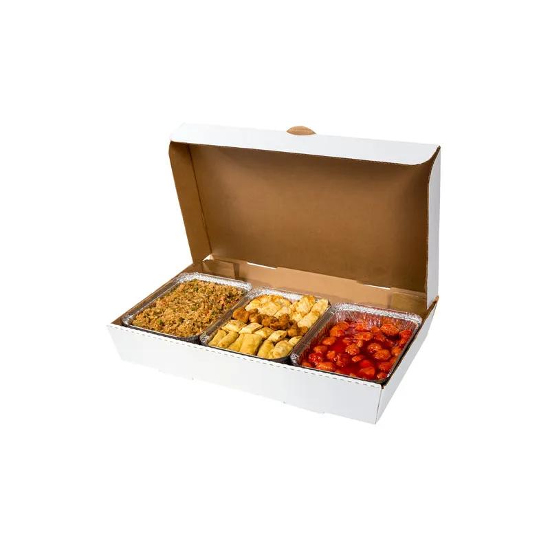 Catering Box Full Size 21X13X3 IN Corrugated Paperboard White 50 Count/Pack 1 Packs/Case 50 Count/Case