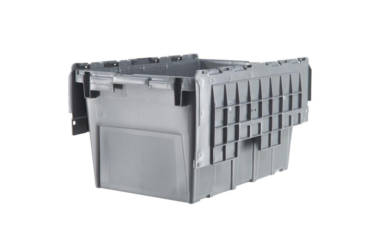 Storage Tote 20.6X13.2X11.6 IN Gray Plastic 1/Each