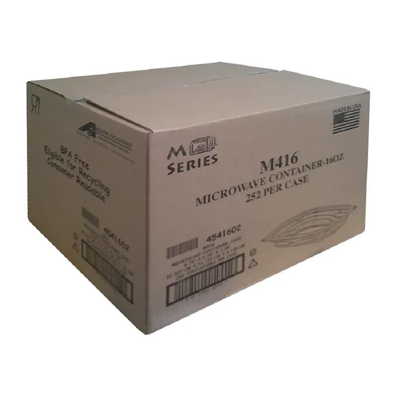 MicroRaves® Food Container Base 16 OZ PP Black Rectangle Microwave Safe 252/Case