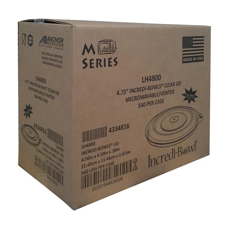 Incredi-Bowls® Lid Dome 4.5X0.39 IN PP Clear Round For Bowl Microwave Safe Anti-Fog 540/Case