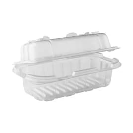 Crisp Food Technologies® Take-Out Container Hinged With Dome Lid 7.62X4.53X3.09 IN PP Clear Anti-Fog 600/Case