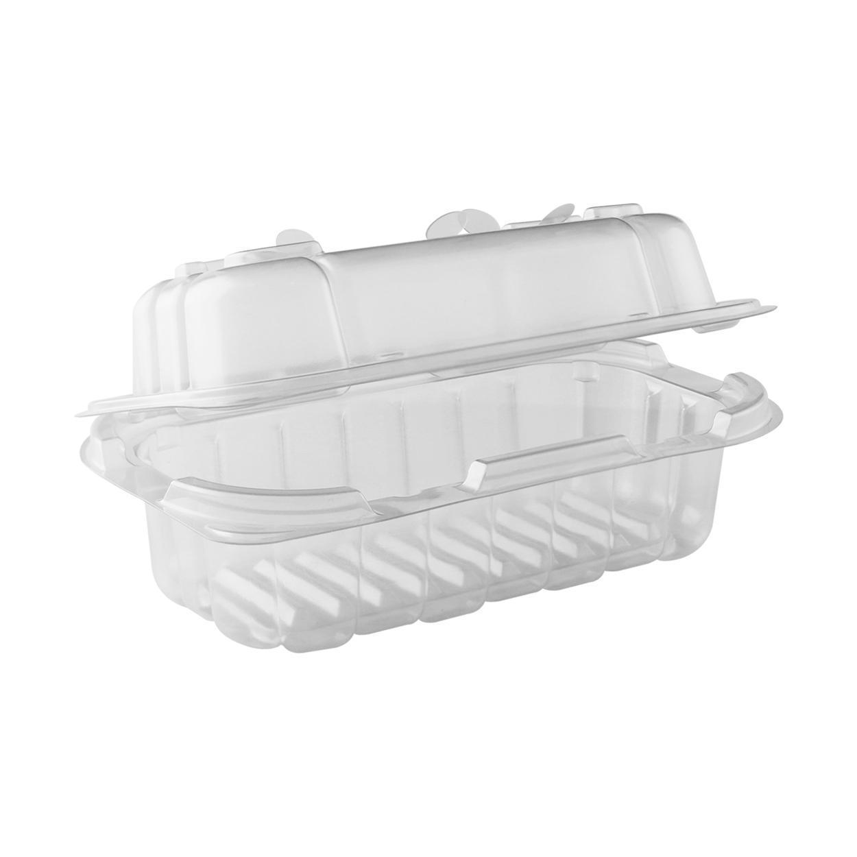 Crisp Food Technologies® Take-Out Container Hinged With Dome Lid 7.62X4.53X3.09 IN PP Clear Anti-Fog 600/Case