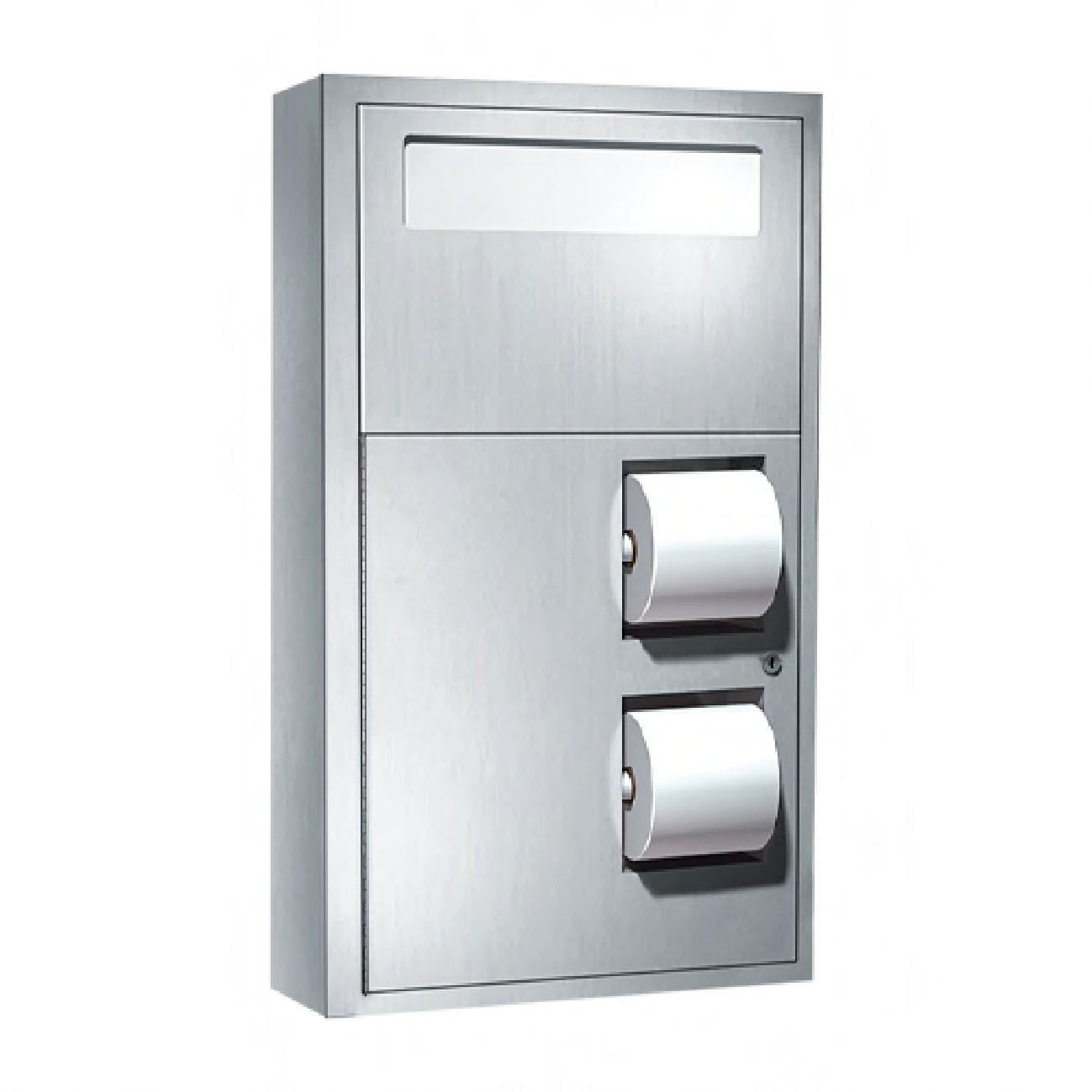 Toilet Paper & Seat Cover Dispenser 17.38X30.63X4.5 IN Stainless Steel Surface Mount 1/Each