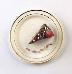 GlimmerWare Dessert Plate 6 IN Bone Gold Round 120/Case