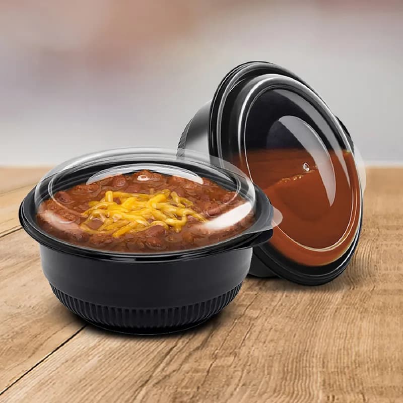 Incredi-Bowls® Bowl 16 OZ PP Black Round Microwave Safe 250/Case