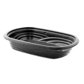 MicroRaves® Food Container Base 24 OZ PP Black Rectangle Microwave Safe 252/Case