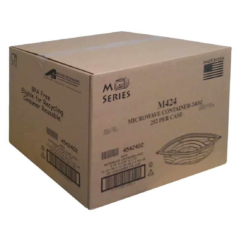 MicroRaves® Food Container Base 24 OZ PP Black Rectangle Microwave Safe 252/Case