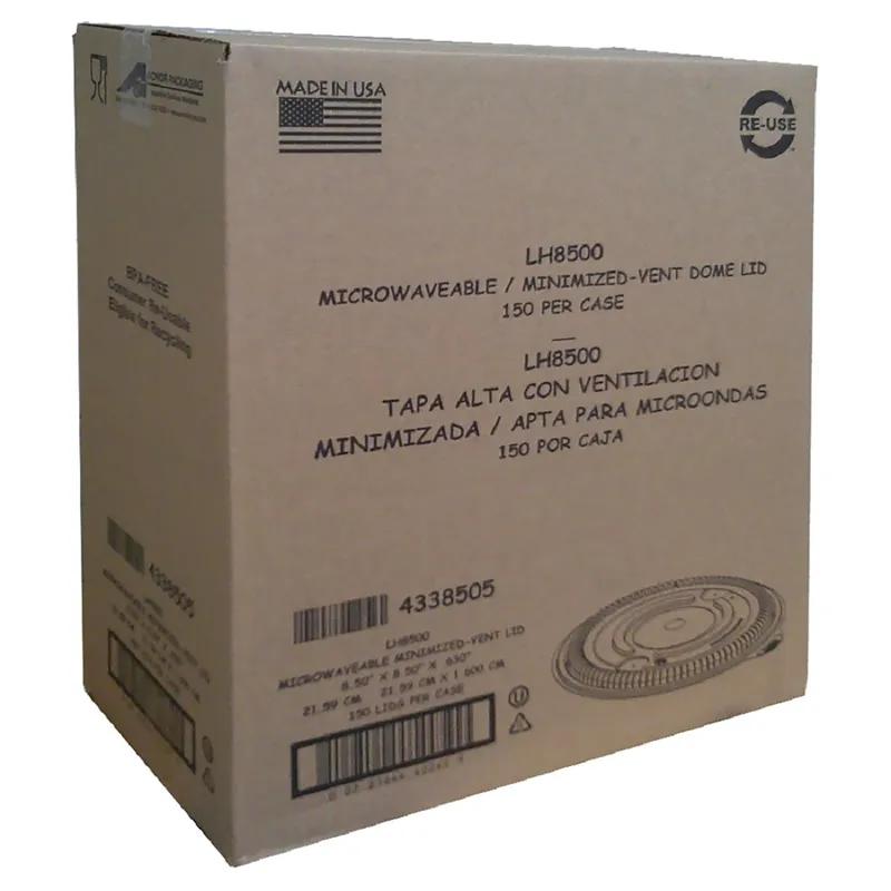 Incredi-Bowls® Lid Dome 8.5 IN PP Clear For 24-48 OZ Vented Microwave Safe Anti-Fog 150/Case