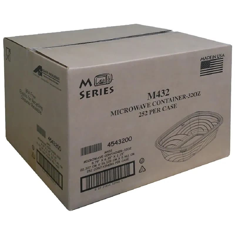 MicroRaves® Food Container Base 32 OZ PP Black Rectangle Microwave Safe Reusable 252/Case